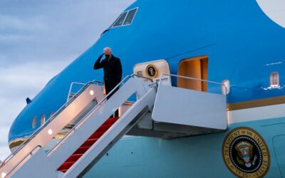 Just After Calling Climate Change “The Single Greatest Threat to Humanity,” Joe Biden Departs Helsinki Airport in a Convoy of 39 Pedal-Powered Vehicles Woven from Sustainable Bamboo