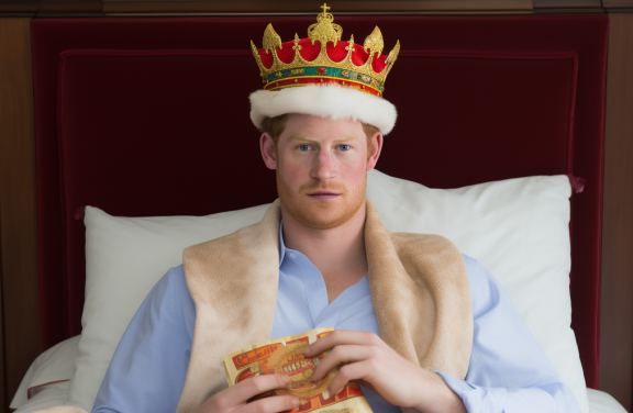 Prince Harry Running Out of Money – Announces Tell-All Book About Life with Meghan: “She Makes Me Wear a Burger King Crown in Bed”